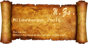 Mildenberger Zsolt névjegykártya